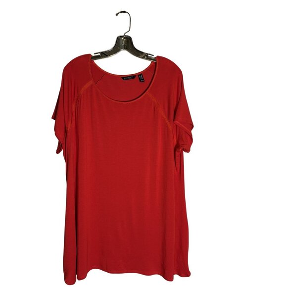 H by Halston Tops - H By Halston Essentials Red Short Sleeve Scoop Neck Top  Size 1X Lightweight